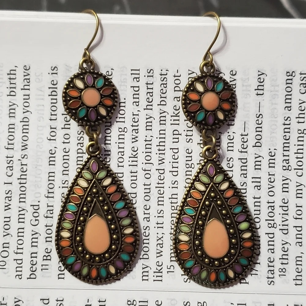 New Bohemian Teardrop Dangle Multicolor Earrings